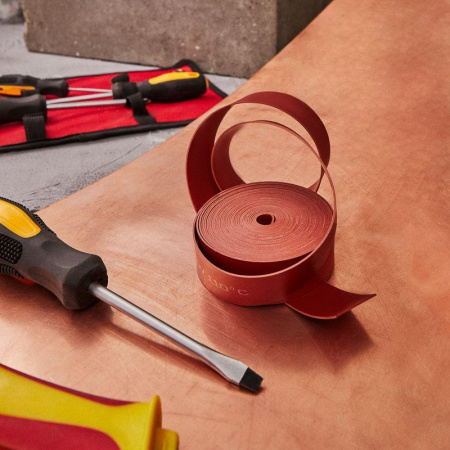 (48-9004) Термоусаживаемая лента с клеевым слоем REXANT ТЛ-0,8 25 мм красная 5 метров