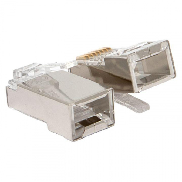 (TRP-PLUG-6FTP-20) Коннектор RJ-45 TERACOM PRO экранированный 8P8C 30мкд Cat.6 (упак.20шт)