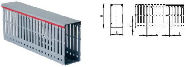 (01127RL) Короб перфорированный, серый RL6 40x80 (32 м/уп)