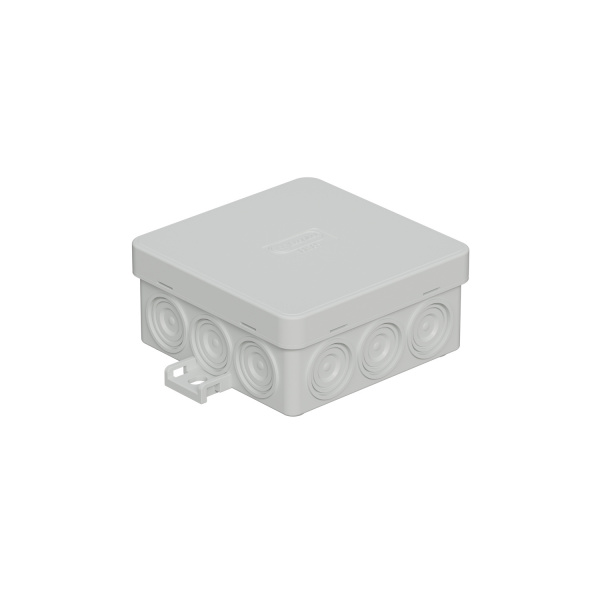 (43155HF-GR) JBL085 Коробка огн. E110, о/п 85х85х38мм, без галогена, 12 вых., IP55, 4P, (0,15-2,5 мм²), цвет серый Экопласт