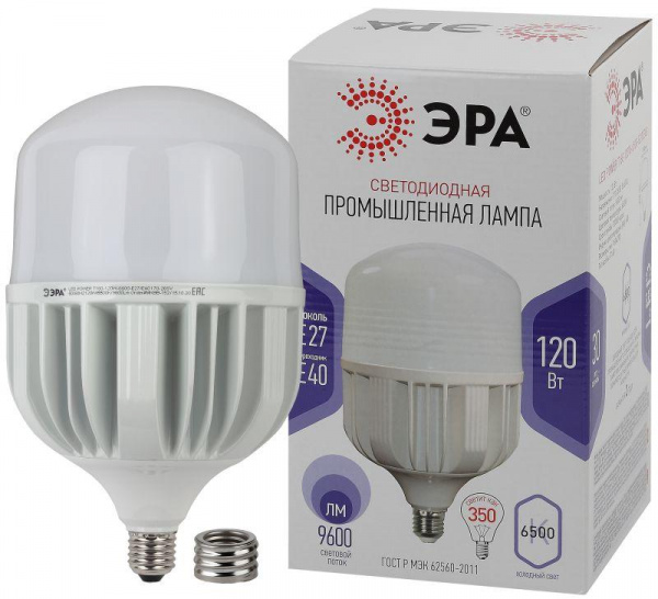 Лампа светодиодная ЭРА STD LED POWER T160-120W-6500-E27/E40 Е27 / Е40 120 Вт колокол холодный дневной свет (Б0049104)