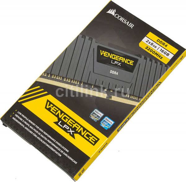 Модуль памяти CORSAIR Vengeance LPX CMK16GX4M2B3200C16 DDR4 - 2x 8ГБ