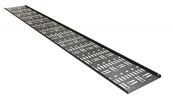 (443439)Hyperline CDV-150x9-22U-RAL9005 Перфорированный вертикальный кабельный организатор-лоток 150х9 мм, высотой 979 мм, для шкафа серии TTR, TTB, д