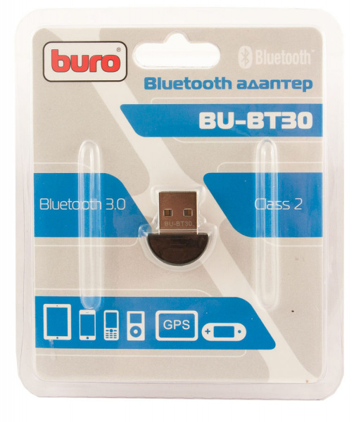 Адаптер USB Buro BU-BT30 Bluetooth 3.0+EDR class 2 10м черный