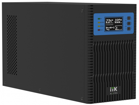 (EOT-0001KVA-1-L) ITK ELECTRA OT ИБП Онлайн 1кВА/1кВт с однофазный с LCD дисплеем дисплеем 36VDC без АКБ с регулируемым зарядным устройством