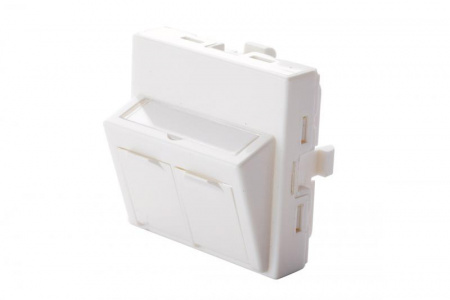 Eurolan 16A-00-08WT Адаптер 45 × 45 мм для 2 модулей Keystone, угловой, белый