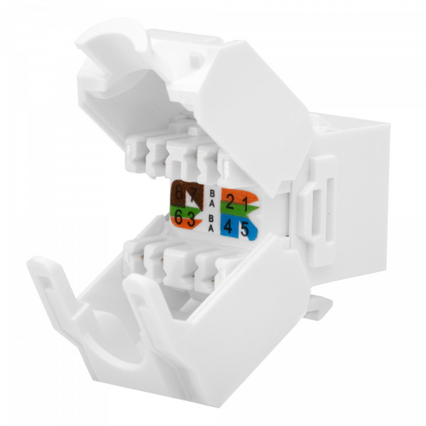 (10-0342-1) Keystone Jack 8P8C (RJ-45) UTP Cat.6 заделка без инструмента 180° (DIY)