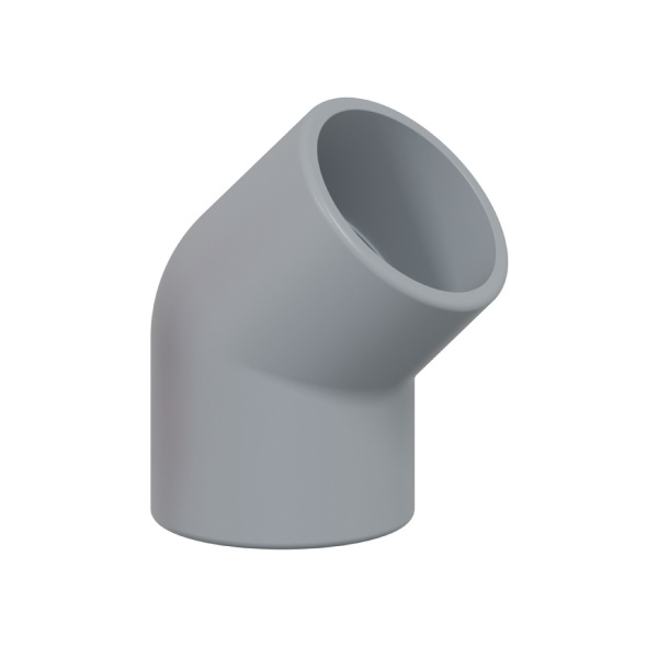 (49225-10GR) Поворот 45гр., дляаспирационной системы D25мм, АБС, цвет серый (1уп = 10шт) Экопласт