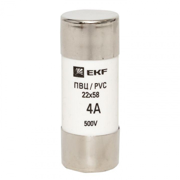 (pvc-22x58-4) Плавкая вставка цилиндрическая ПВЦ (22х58)   4А EKF PROxima
