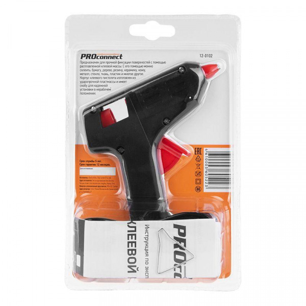 (12-0102) Пистолет клеевой 15Вт Малый (блистер) PROCONNECT