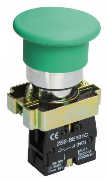 (BBG70-BC-K06) Кнопка управления LAY5-BC31"Грибок" зеленая 1з ИЭК