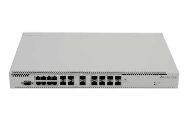 (LTE-8X) Станционный терминал LTE-8X, 8 портов  SFP-xPON, 4 комбопорта  10/100/1000, 2 порта SFP+(10G), встроенный коммутатор L2+, RSSI
