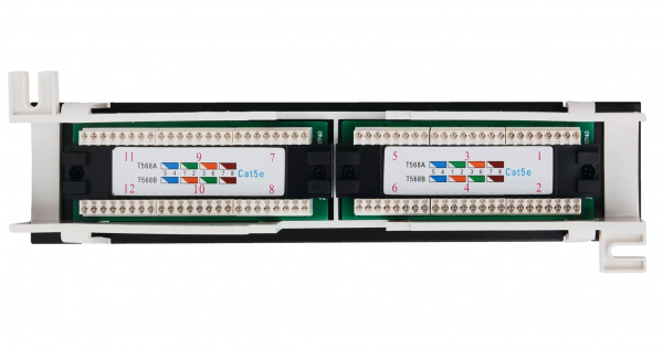 Коммутационная настенная панель FOLAN, 12 портов, Кат.5e, неэкранированная, черная (FC-UWP-12-UD2)