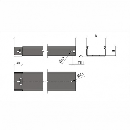 (LNplus80-100-1.0-3000 HD) Лоток неперф. 80х100х1,0 L3000 мм "Быстрый монтаж ПЛЮС" HD
