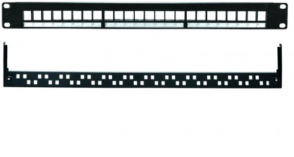 Eurolan 27B-00-24BL Коммутационная панель 19” наборная, UTP, 1U, 24 порта, черный