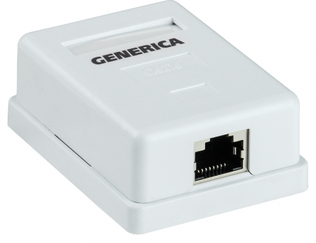 (CS2-1C5EU-12-G) Розетка инф. настенная RJ45 кат. 5Е UTP 1 порт GENERICA