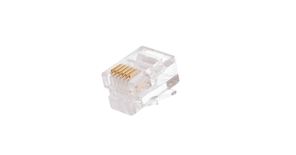 (EC-UP6P6C-UC-003-TR-100) Коннектор NETLAN RJ12/6P6C