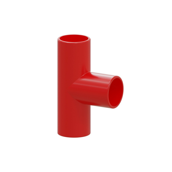(49325-10) Тройник для аспирационной системы D25мм, АБС, цвет красный Экопласт