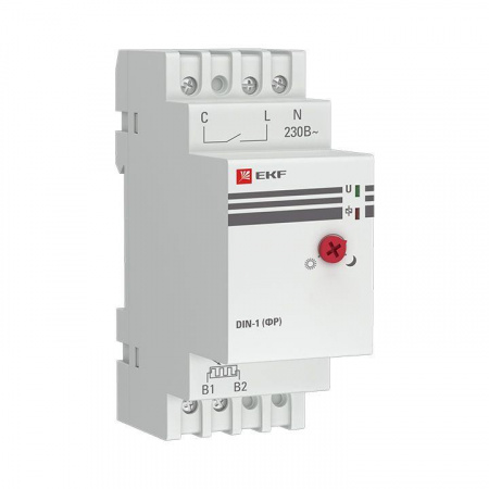 (fr-din-1-25) Фотореле с выносным датчиком DIN-1 (ФР) 2-100Лк 25А 3000Вт EKF PROxima