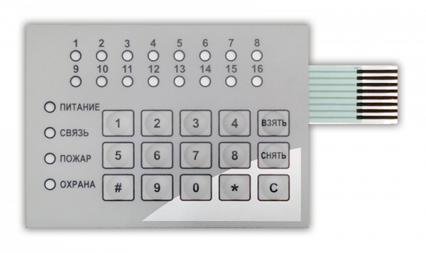 Пленочная клавиатура для корпуса М3 16 шлейфов