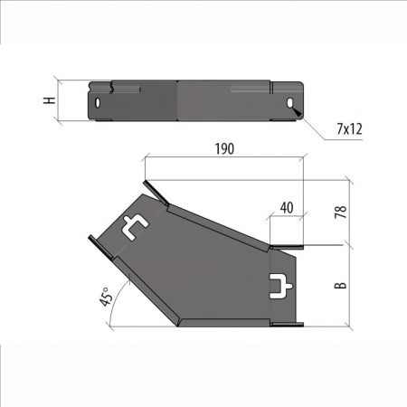 (GLplus45-50-400) Угол горизонтальный 45 гр. 50х400 мм "ПЛЮС"