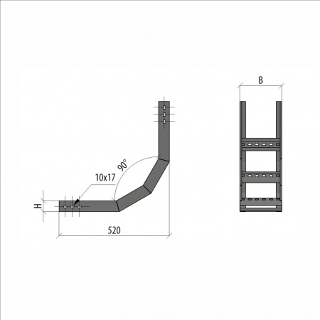 (LNL90-50-600-1.5) Угол лестничный верт. внутр. 90 гр. 50х600х1,5 мм