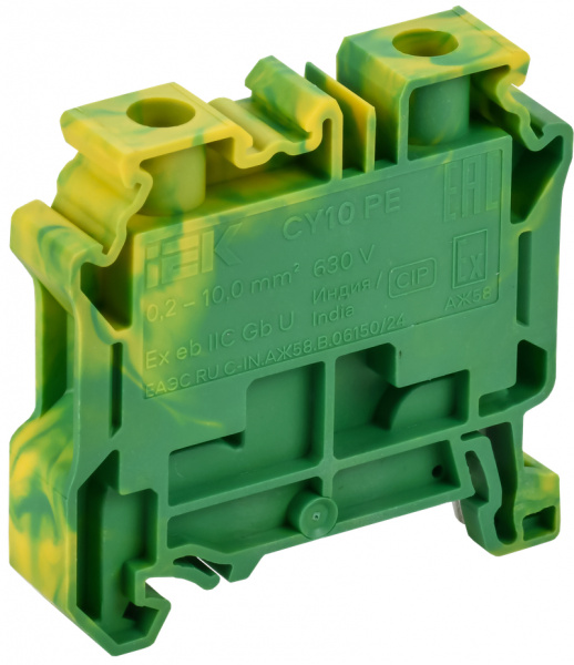 (AF-CT30-01-K52-002-EX) ARMAFIX Колодка клеммная CY2.5 PE винтовая 2,5мм2 проходная заземляющая Ex IEK