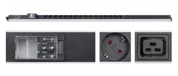 Cabeus PDU-32-16S-8C19-B-T Блок силовых розеток вертикального крепления 32A, колодка (9545c)