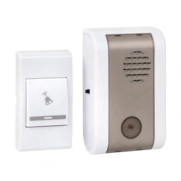 (DBB-A-003) Звонок беспр. на батарейках 003 (бел.-сер. 36 мелод. с индик. 2х1,5В АA дист. 80м.) EKF Basic