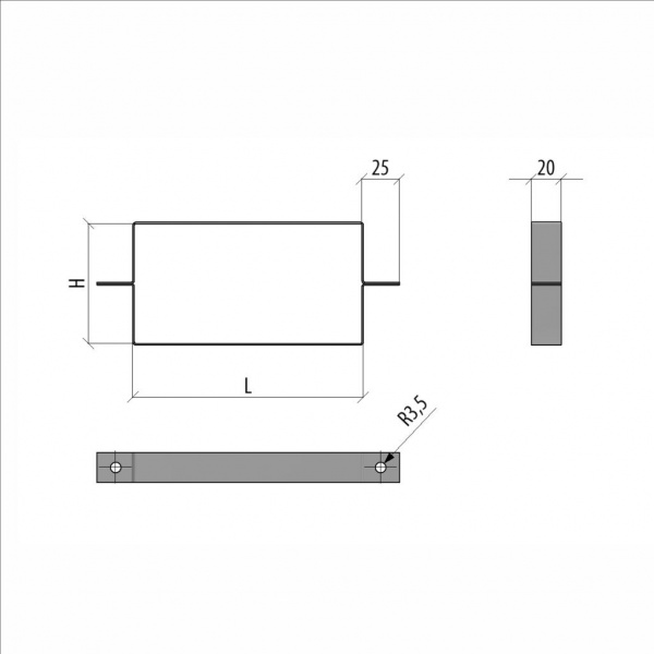 (DKU80-300 INOX304) Держатель крышки лотка 80х300 мм INOX304