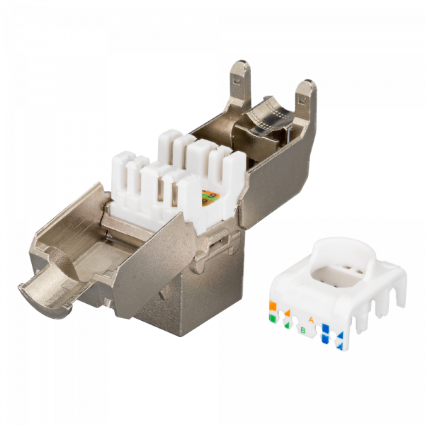 (10-0328-1) Keystone Jack 8P8C (RJ-45) FTP Cat.5e заделка без инструмента 180° (DIY)
