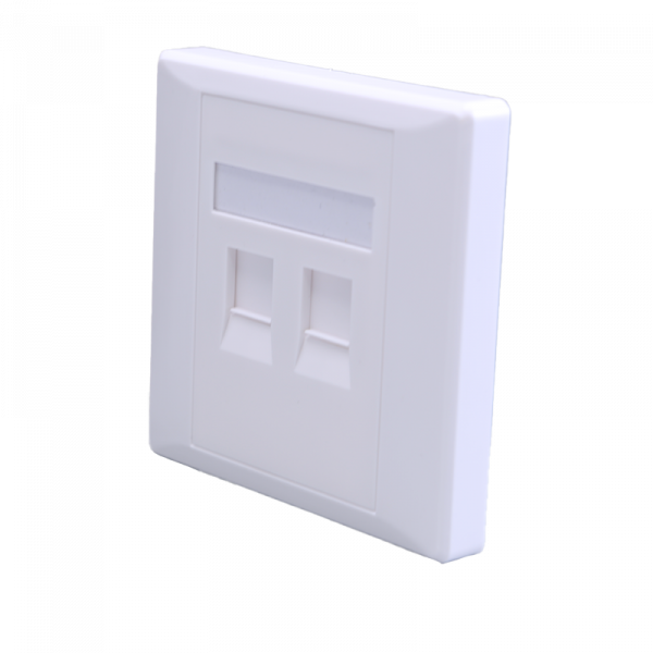 (10-0334-1) Лицевая панель 2 порта (80х80, Keystone, шторка) (DIY)