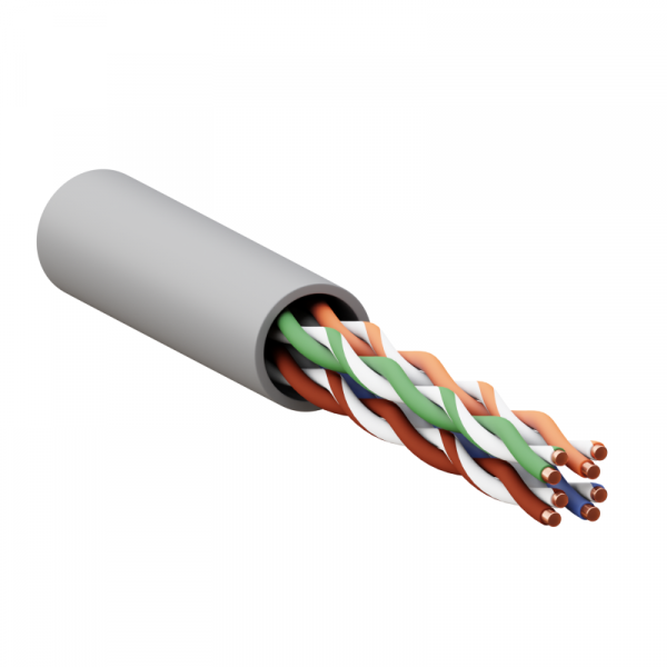 (TRP-5EUTP-04LSH-GY-IN3) Кабель витая пара TERACOM PRO Cat.5E U/UTP 4 пары solid 24AWG оболочка LSZH нг(А)-HF цвет серый (упак. 305м)