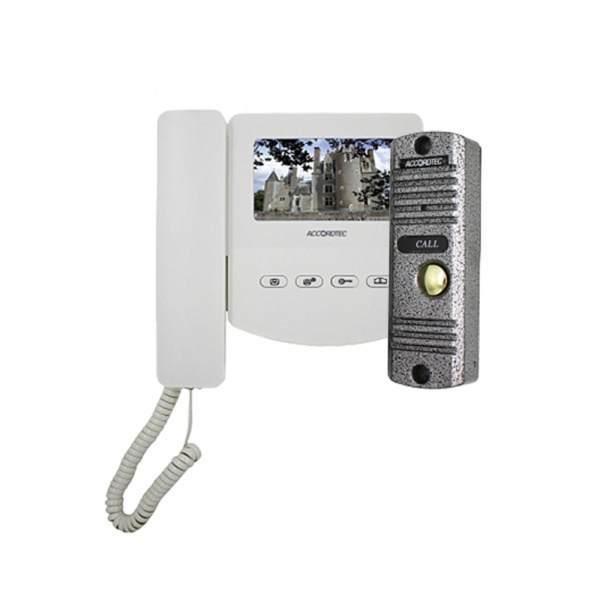 AT-home4 Комплект домофонии WH-SL Цветной 4-x проводный, 4,3" LCD TFT (480х272) видеодомофон