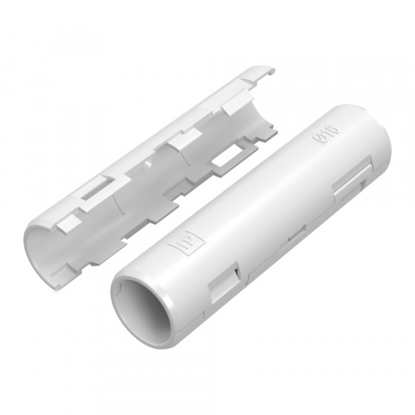 Муфта разборная d16 мм белая (100шт/1200шт уп/кор) Промрукав (PR13.0417) Муфта разборная d16 мм белая (100шт/1200шт уп/кор) Промрукав (PR13.0417)