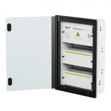 (artshell-e-28p-cw) Корпус ArtShell Elegance встраиваемый силовой 28 модулей, белая дверь из закаленного стекла EKF