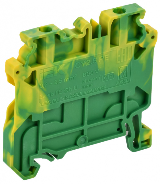 (AF-CT30-01-K52-004-EX) ARMAFIX Колодка клеммная CY4 PE винтовая 4мм2 проходная заземляющая Ex IEK