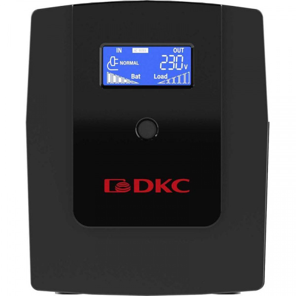 (INFOLCD1200I) Линейно-интерактивный ИБП (UPS) ДКС серии Info LCD, 1200 ВА/720 Вт, 1/1, 4xIEC C13, USB + RJ45, LCD, 2x7Aч