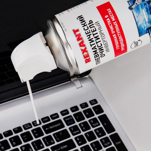 (85-0001-1) Сжатый воздух (пневматический очиститель) DUST OFF, REXANT, 230 мл, аэро, инверторный