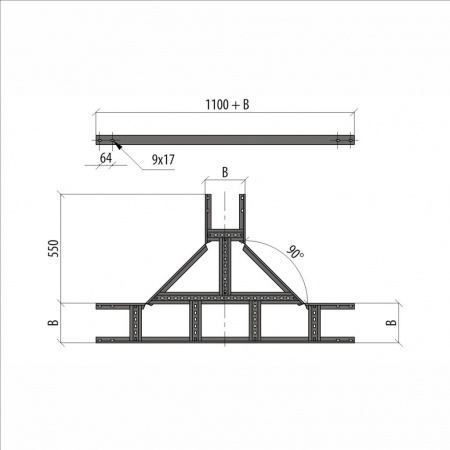 (LTDS50-150-1.5) Т-отвод лестничный 50х150х1,5 мм "Быстрый монтаж"