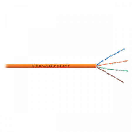 (ЛЮ-КСС-5e.4.10ВН.12Б3) Кабель витая пара Суприм U/UTP, 4 пары, Кат.5e (Класс D), 100 МГц, AWG 24, внутренний, LSZH нг(A)-HF, оранжевый, коробка 305 м