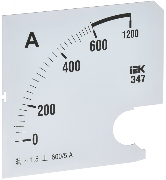 (IPA20D-SC-0600) Шкала сменная для амперметра Э47 600/5А класс точности 1,5 96х96мм IEK