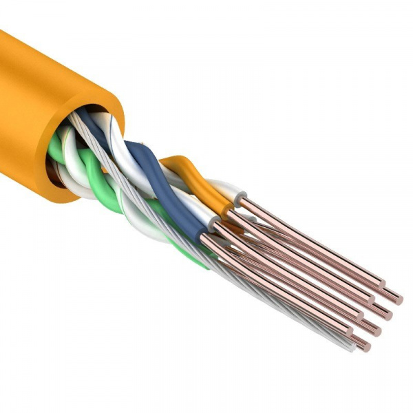 (01-0049) Кабель витая пара U/UTP, CAT 5e, ZH нг(А)-HF, 4PR, 24AWG, INDOOR, SOLID, оранжевый, 305м REXANT