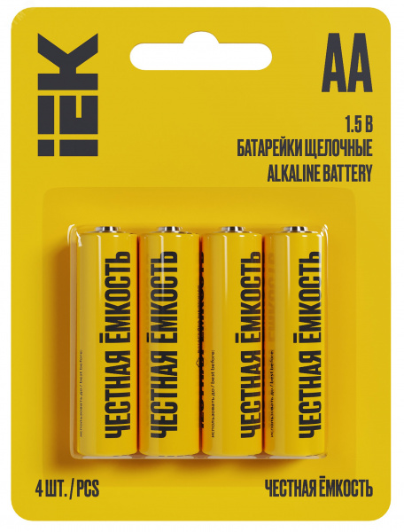 (ABT-LR06-OP-L04) Батарейка щелоч. Alkaline Optima LR06/AA (4шт/блистер) IEK