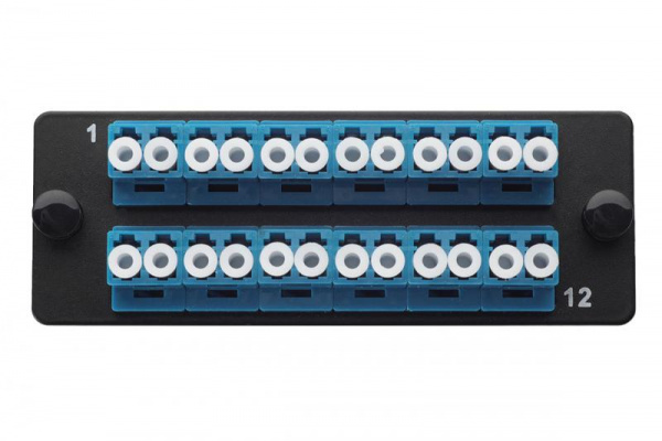 Eurolan 38M-S2-2L-12BL Комплект планка Q-SLOT с 12 адаптерами дуплекс LC OS2, монтажные шнуры, КДЗС