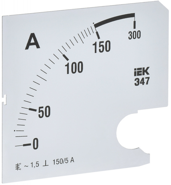 (IPA20D-SC-0150) Шкала сменная для амперметра Э47 150/5А класс точности 1,5 96х96мм IEK