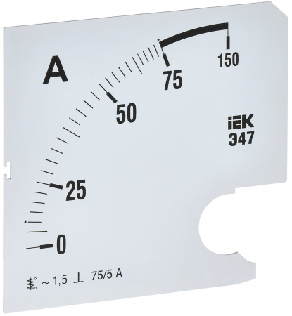 (IPA20D-SC-0075) Шкала сменная для амперметра Э47 75/5А класс точности 1,5 96х96мм IEK