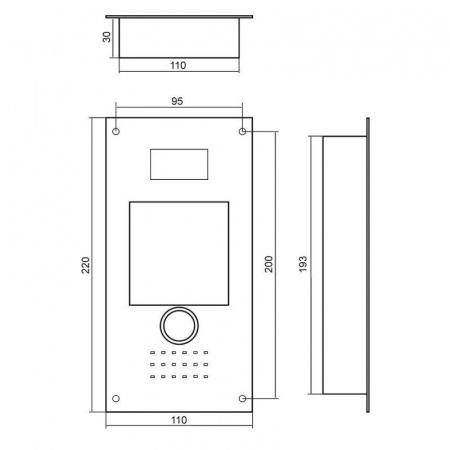 PROV-EM Многоквартирный цифровой домофон (серебряный антик)