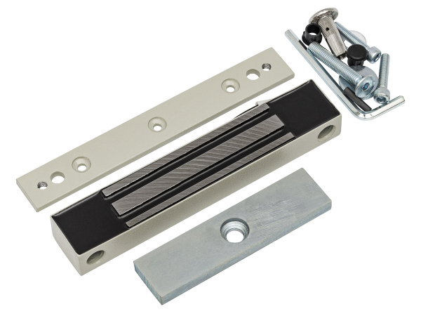 ML-100K Замок электромагнитный с планкой, цвет Серебряный металлик ML-100K Замок электромагнитный с планкой, цвет Серебряный металлик