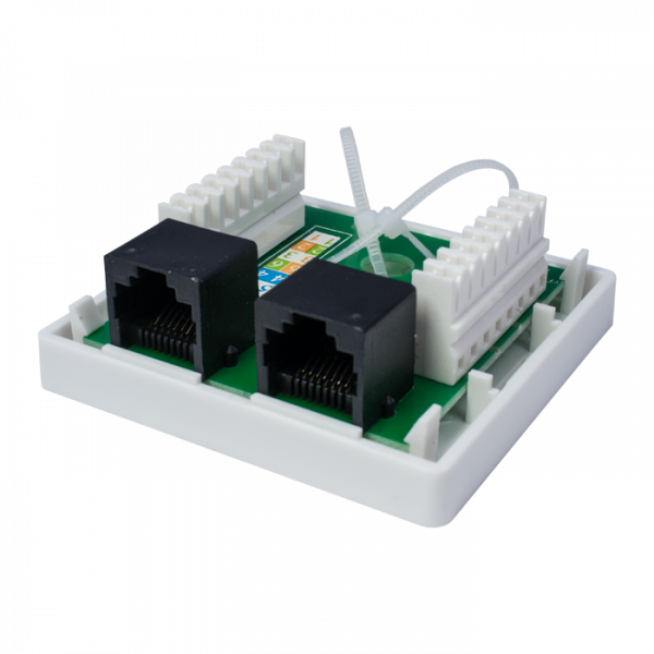 (10-0309-1) Компьютерная розетка 8P8C (RJ-45), UTP, 5e, 2 порта (DIY) (10-0309-1) Компьютерная розетка 8P8C (RJ-45), UTP, 5e, 2 порта (DIY)